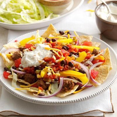 gelaagde taco salade