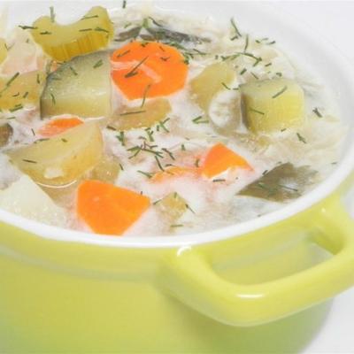 authentieke Poolse augurk soep (zupa orgorkowa)