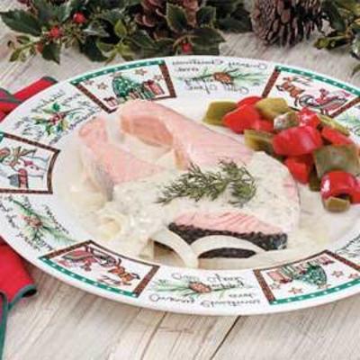 zalmsteaks met dillesaus