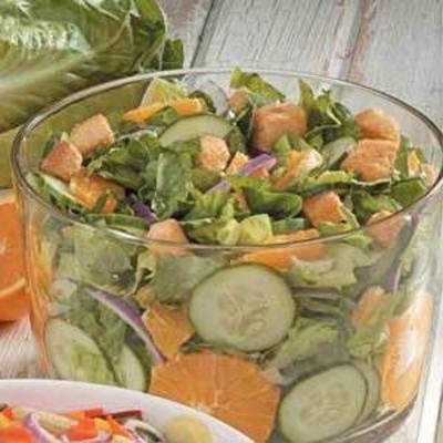 oranje komkommer gooide salade