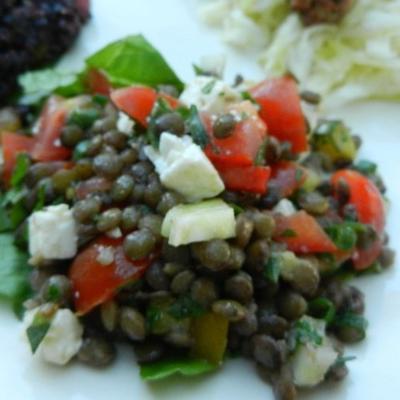 Franse linzensalade met geitenkaas