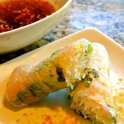 Vietnamese loempia's met dipsaus