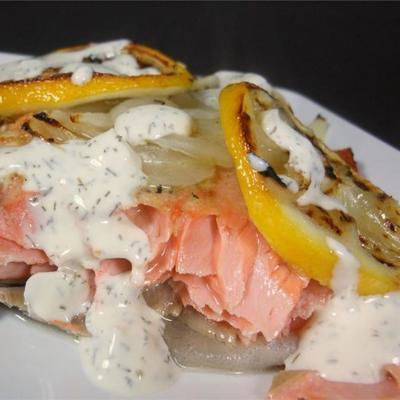 zalm met romige dillesaus