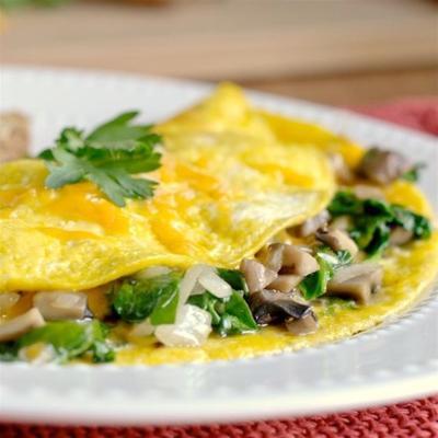 paddestoel spinazie omelet