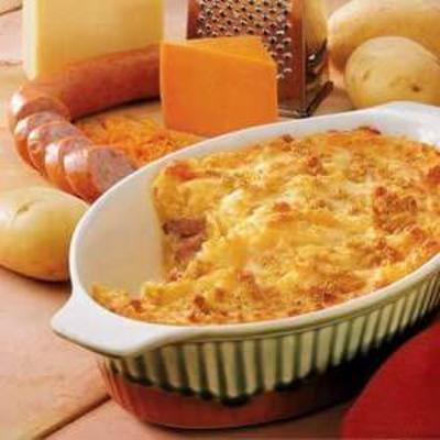 gerookte worst aardappel bakken