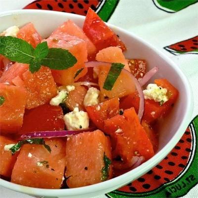 tomaat watermeloen salade
