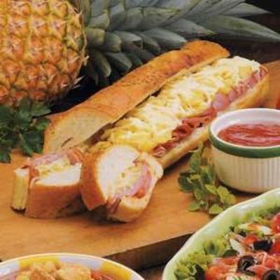 warme ham en ananas sub