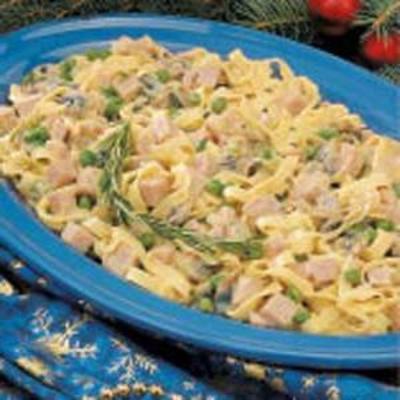 ham paddestoel fettuccine