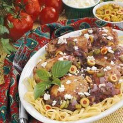 mediterrane kip fettuccine