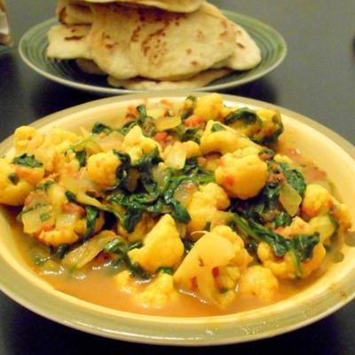 spinazie en bloemkool bhaji
