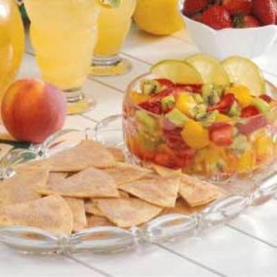 pittige fruitsalsa met kaneelchips