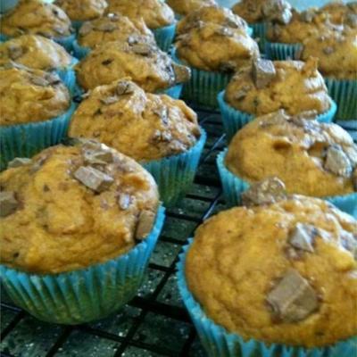 lichte pompoen chocoladeschilfermuffins