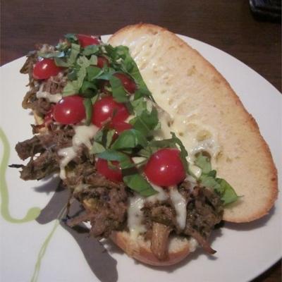 pulled pork pesto sandwich