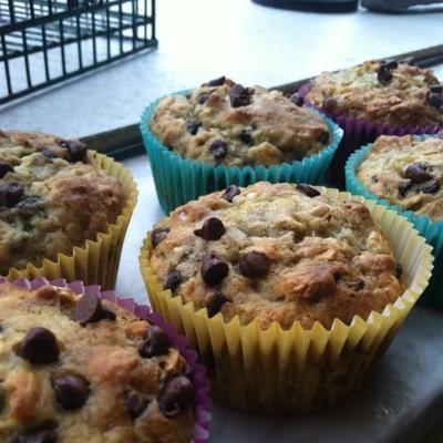 gezonde bananenchocoladeschip havermuffins