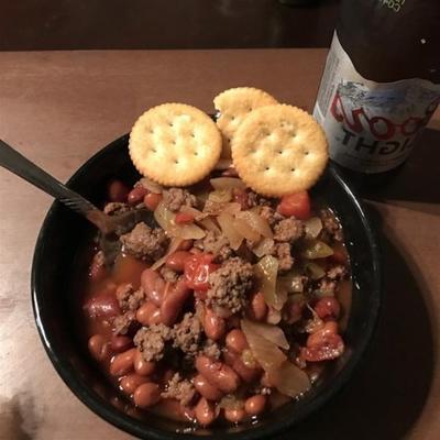 slowcooker chili met bier