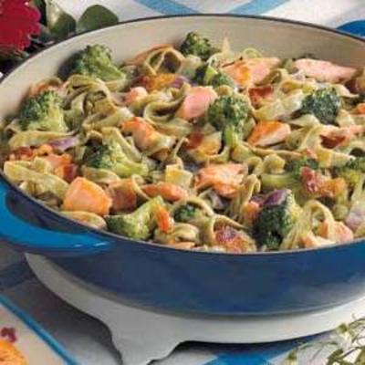 zalm pasta primavera