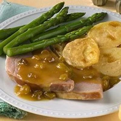 geglaceerde ham met sherry-oranje Dijon-saus