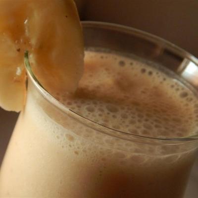 zuivelvrije pindakaas en bananensmoothie