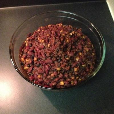 slow cook 3-bean chili (vegetarisch en glutenvrij)