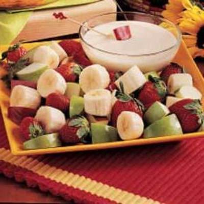 fruit met yoghurt dip