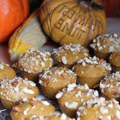 pompoen amandel mini muffins