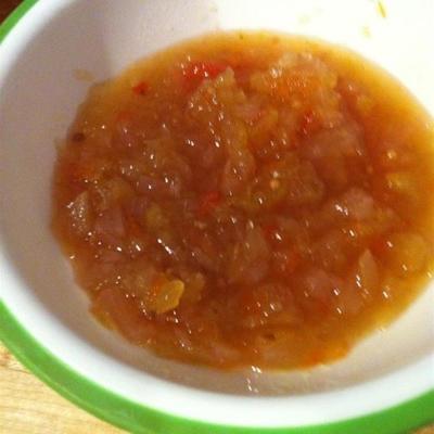 oom d's zoete piccalilly (groene tomaten saus)