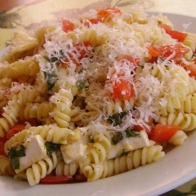 voorspel pasta met brie, basilicum en knoflook