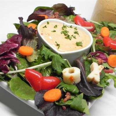 rode peper hummus salade dressing