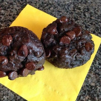 eggless pindakaas chocolade muffins