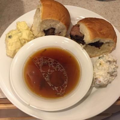 slow cooker 3-ingrediëntige Franse dipsaus