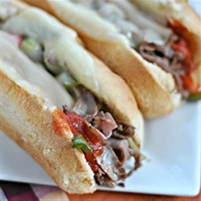 saucy cheese steak hoagies