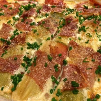 met pancetta omwikkelde preigratin