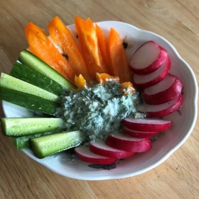 spinazie en artisjok Griekse yoghurt dip