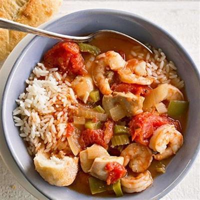 slowcooker kip gumbo met garnalen