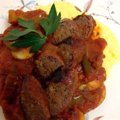 romige polenta met ragout van arrabbiata-worst