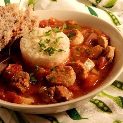 slow cooker jambalaya (veganistisch)