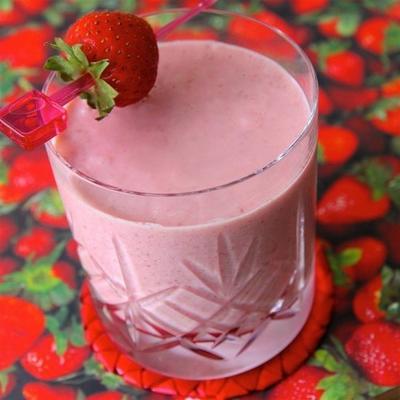 snelle aardbei havermout ontbijt smoothie