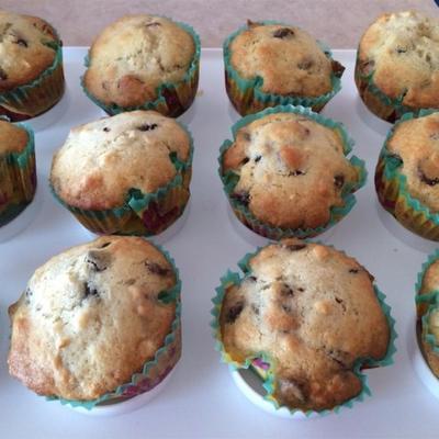 chocola en bosbessenmuffins