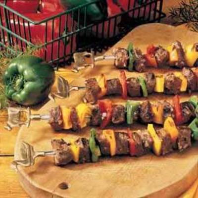 rundvlees en peper Kabobs