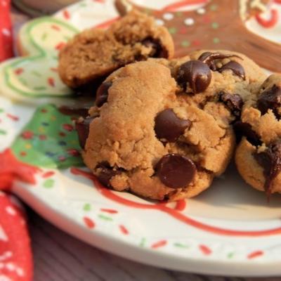 taaie holle koekjes van de chocoladepindakaas