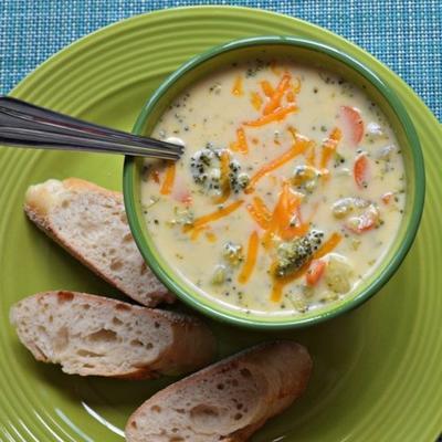 sandy's zelfgemaakte broccoli en cheddar soep