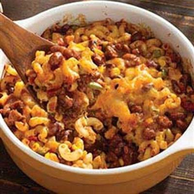 chili mac 'n' cheese bake