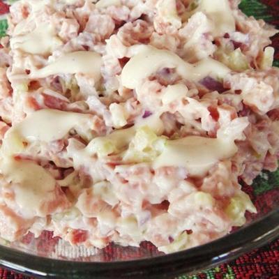 overgebleven ham salade