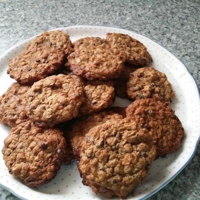 veganistische chocoladeschilfer, havermout en notenkoekjes