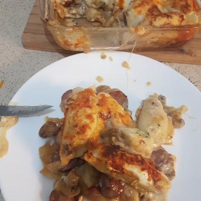 pierogie en champignonschotel