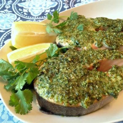 koriander en walnoot Crusted zalm