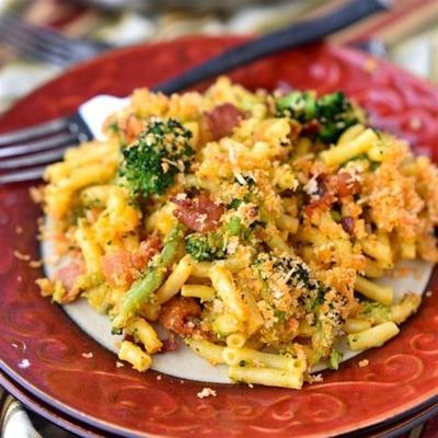 koekepan bacon en broccoli macaroni en kaas
