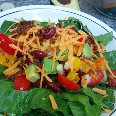 taco salade met dressing van limoenazijn