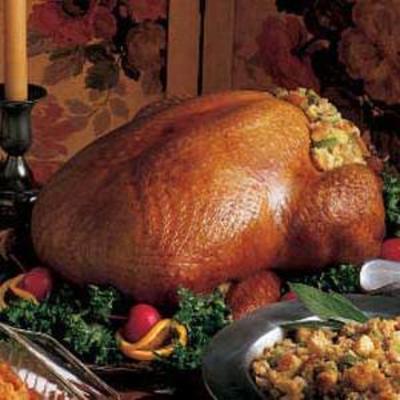 kalkoen met dressing van maïsbrood