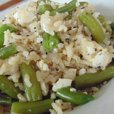 vegetarische gefrituurde feta-rijst van andie